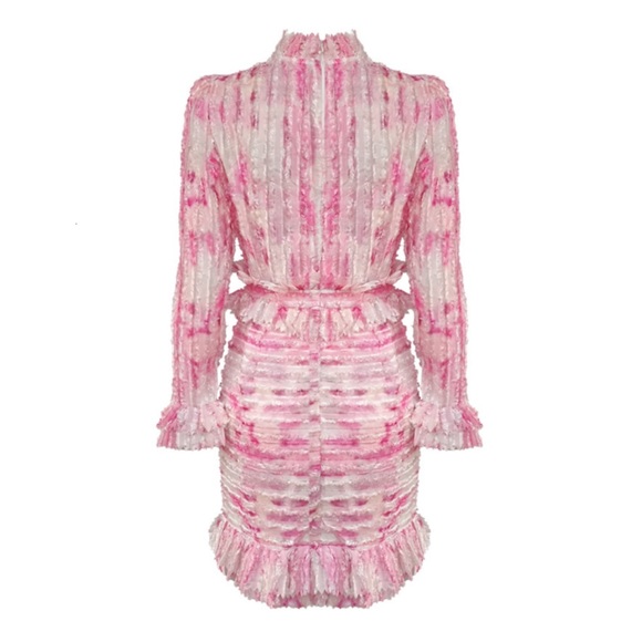 Stunning Feathered Ruffle Dress The Alessea - Picture 7 of 11